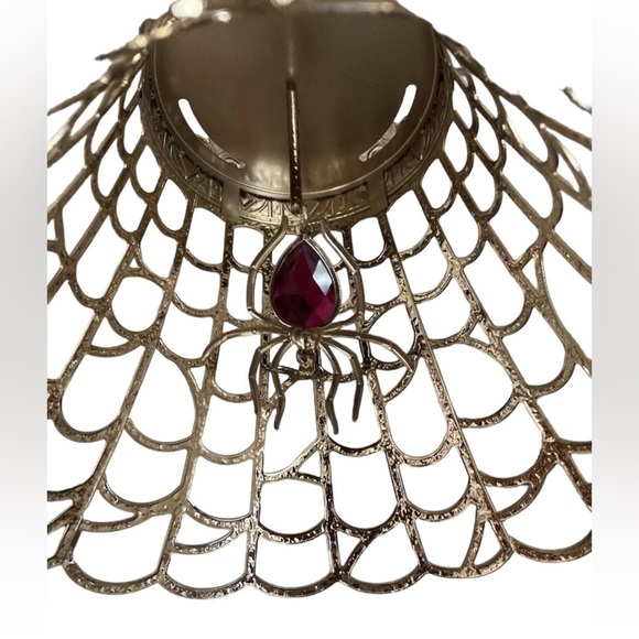 BATH & BODY WORKS Gold & Jewel Spider Web Single Wick Candle Holder Retired NWT - Picture 8 of 9